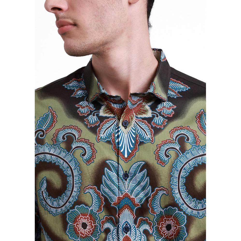 Manzone Kemeja Batik Lengan Panjang Pria Cokroatmojo - Brown