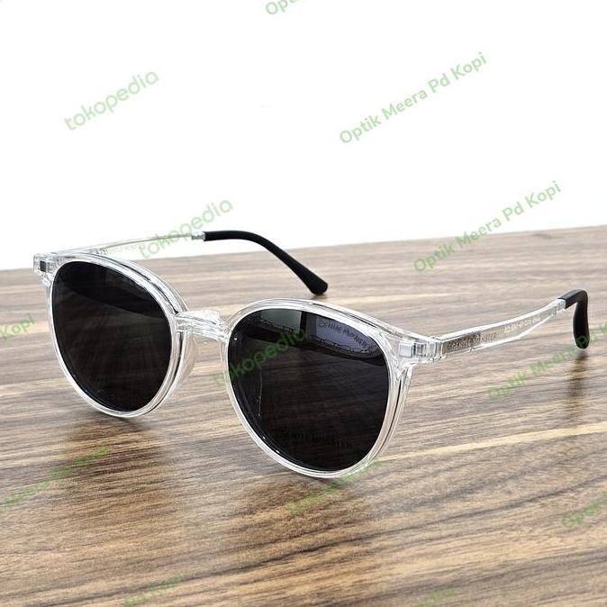 Sale Kacamata Pria Wanita Clip On 2240 Bulat Transparan Bening Glasses Bluecromic Blueray