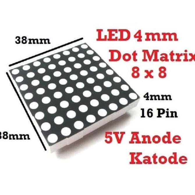 led dot matrix merah 8x8 (38mmx38mm) led display dot matrix 8x8 red
