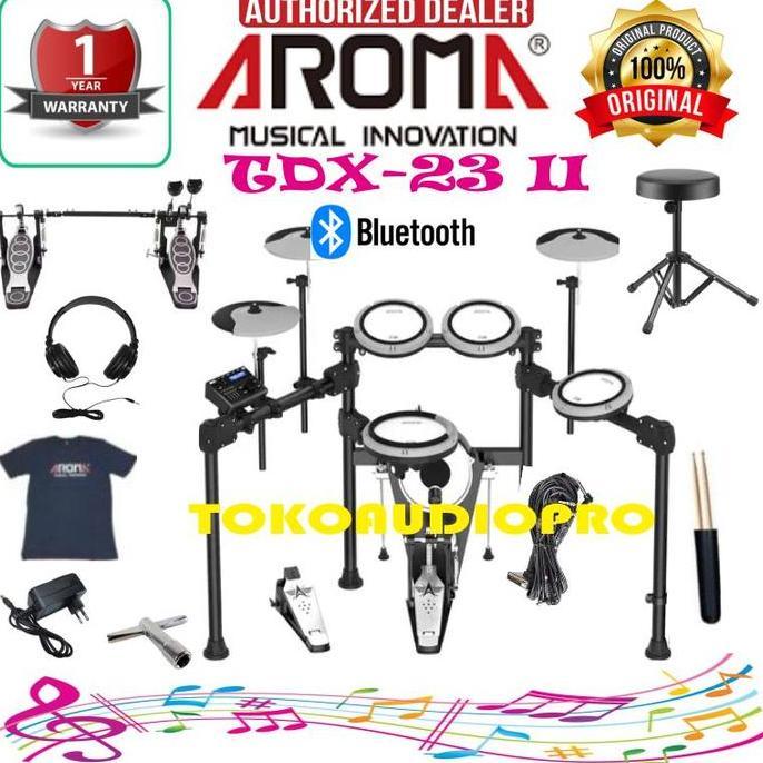 Sale Drum Aroma Tdx-23 Ii Electronic Drum Kit W/Bluetooth Aroma Tdx23