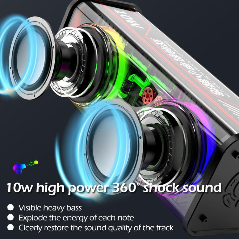 promo terbaru quadra portable v8 speaker bluetooth bass gempur 3d led rgb sync spiker bluetooth 5.3 