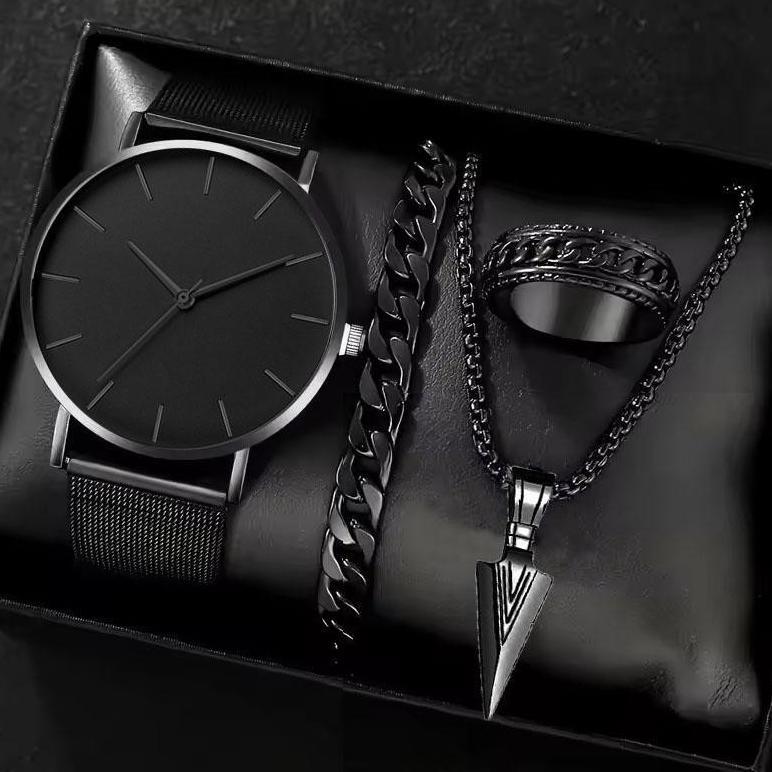 NEW 2PCS JAM TANGAN GAYA BISNIS PRIA JAM TANGAN MEWAH KLASIK ULTRA TIPIS JAM TANGAN PADUAN BISNIS FA