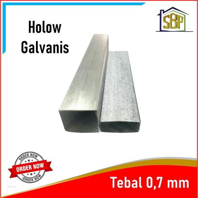 Besi Holo Holow Hollow Galvanis 2x4 Tebal 0,7 mm Full Panjang 4 Meter