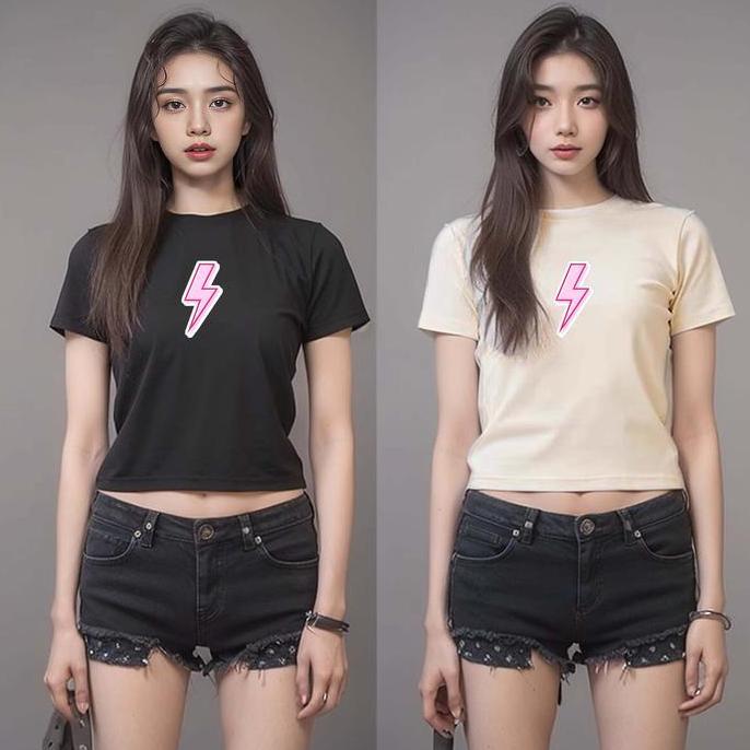 KAOS CROP TOP TEE / KAOS CROP TOP / T SHIRT CROP TEE / CROP LENGAN PENDEK / CROP TOP LENGAN PANJANG 