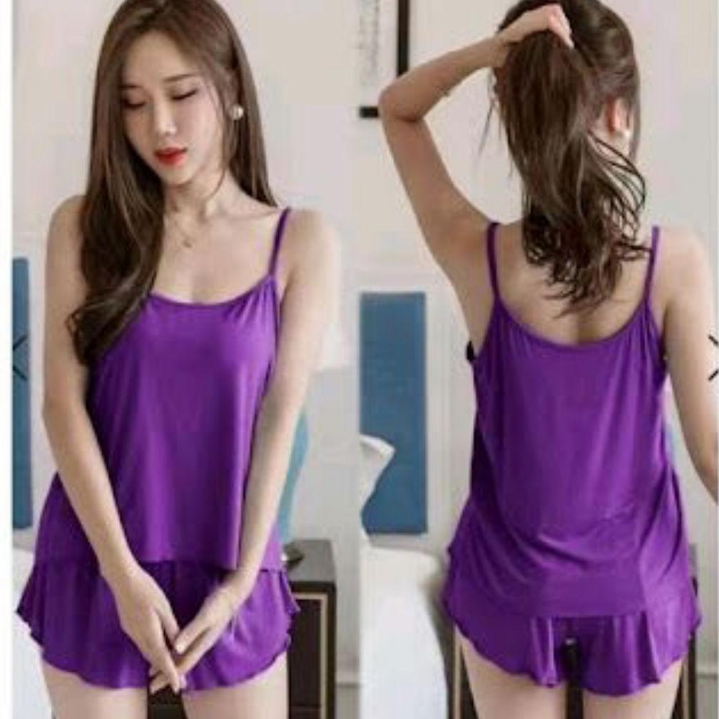 TERBARU SETELAN TANKTOP WANITA SEXY/ONE SET BAJU TIDUR WANITA/SETELAN SINGLET WANITA JUMBO/SETELAN T