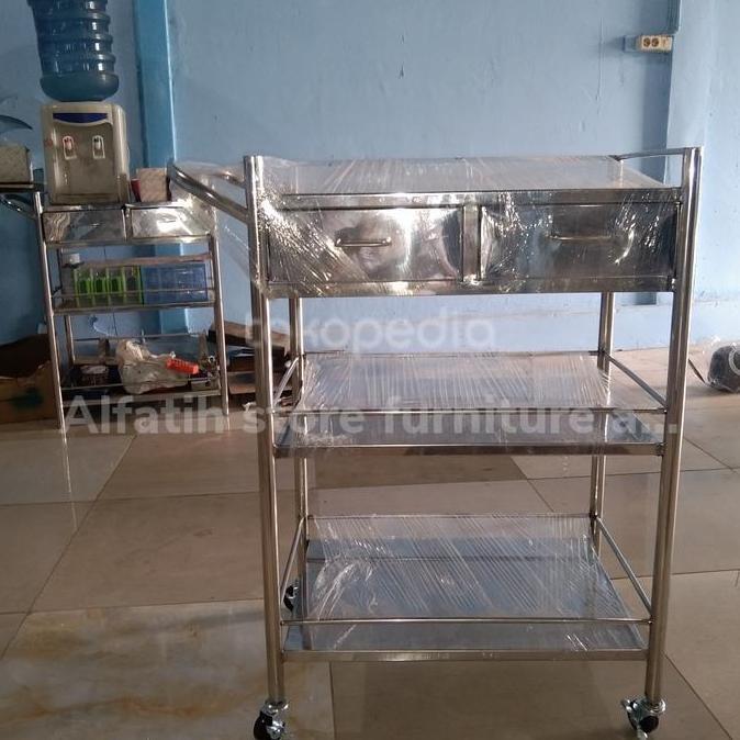 Trolley Instrument 3 rack laci stainless