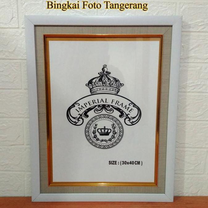 Bingkai Figura Frame Foto 12R/A3 (30X40CM) Linen Minimalis Hitam/Putih