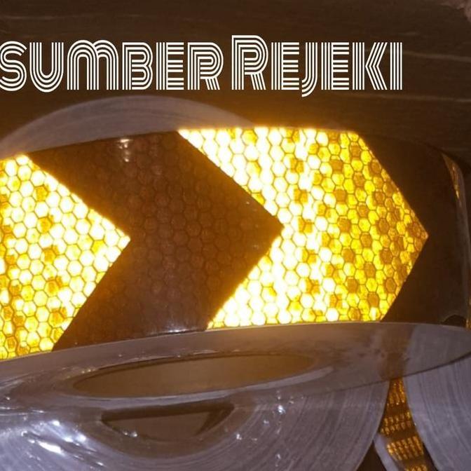 Scotchlite Reflective Hitam-kuning Tanda panah Lakban Nyalah.
