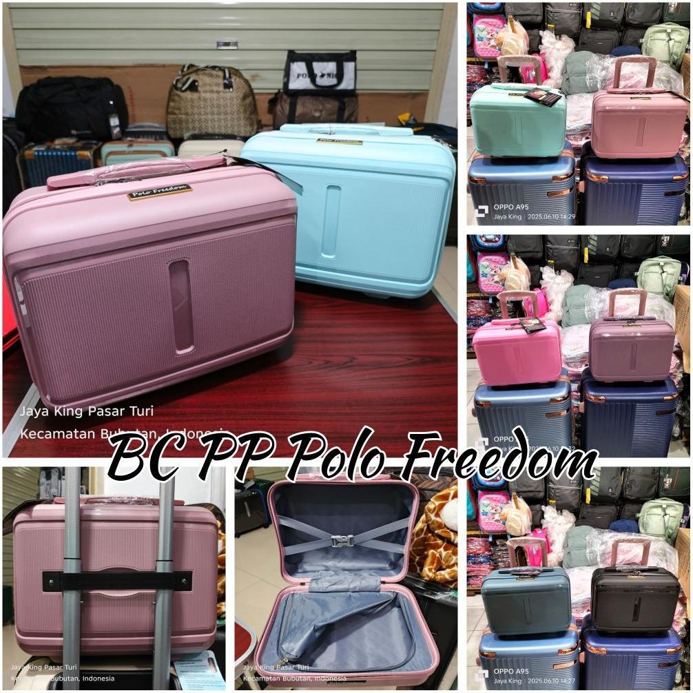 PROMO Beauty Case 14 Inch Polo Premium Koper Kabin Fiber Mini Travel Bag