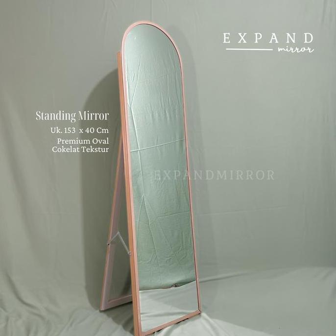 STANDING MIRROR OVAL FULL BODY ukuran 153x40 Kaca Cermin