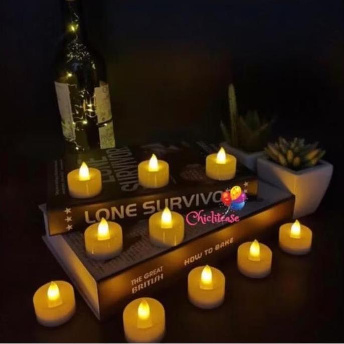 Lilin lampu LED elektrik candle pesta dekorasi pink biru hijau merah kuning natal