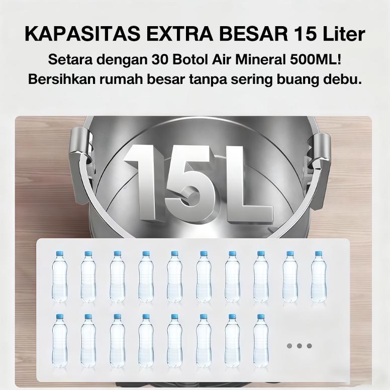 BESTPROMO TIXX 15L Vacuum Cleaner Low Watt 650W Vacuum Cleaner Debu Rumah Vacuum Cleaner Wet And Dry
