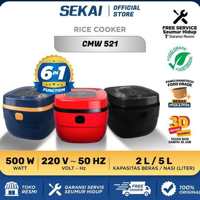 Putristore014 - Sekai Rice Cooker Digital / Penanak Nasi Magic Com 2 L /  Cmw 521