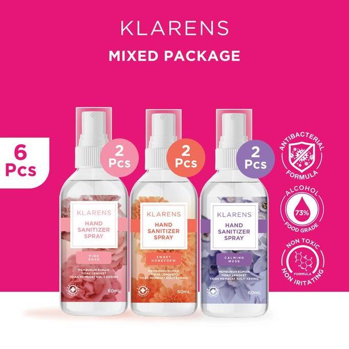 Hand Sanitizer Klarens Spray Mix 6pcs