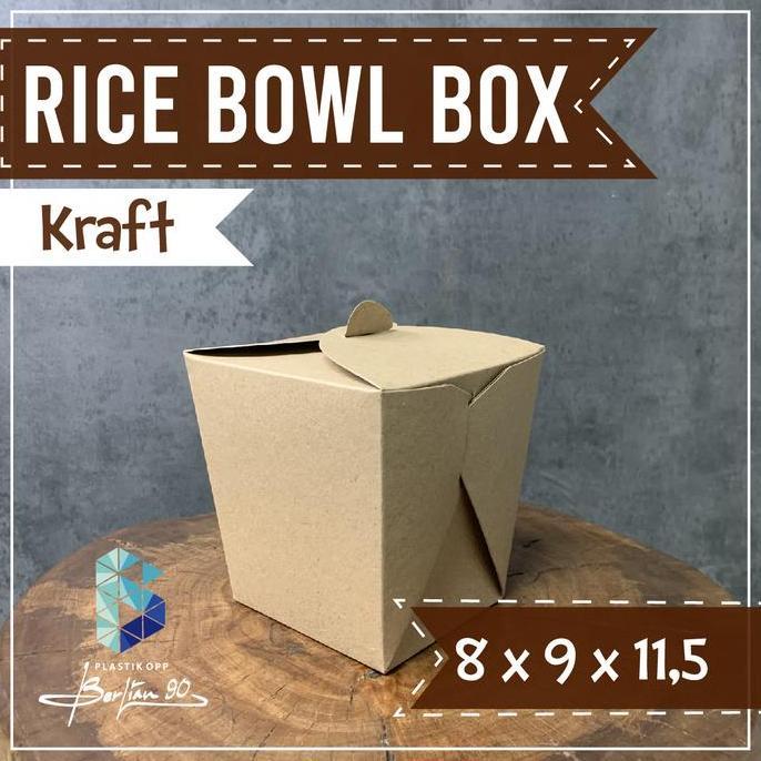 Food Pail Rice Bowl Paper Rice Box Lunch Box Takeaway Kraft Grosir Berkualitas