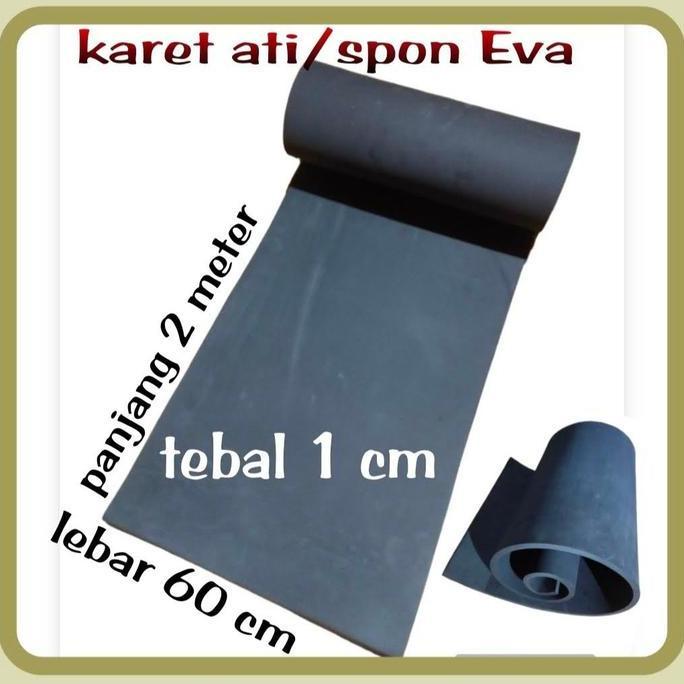 karet spon ati, 2 meter60cm tebal 1 cm Hitam