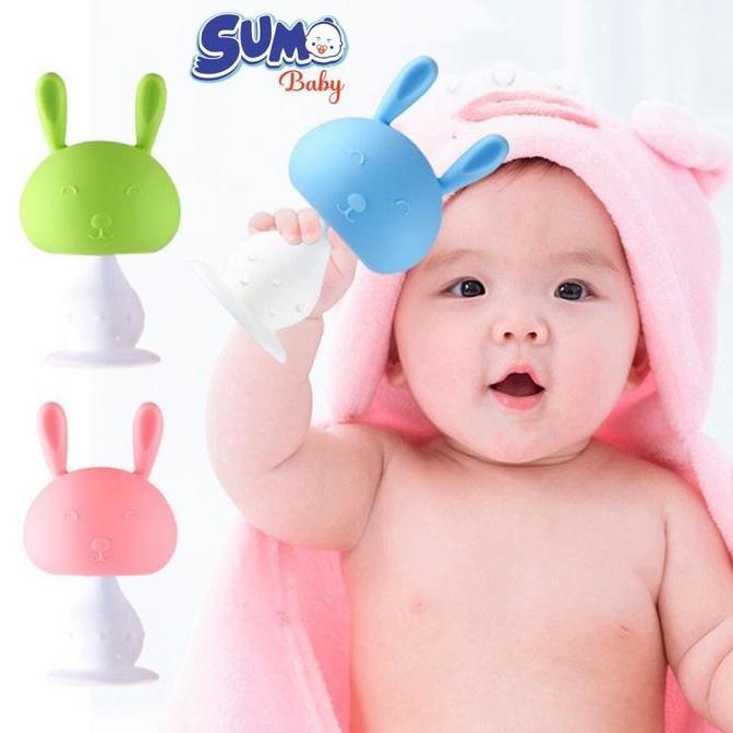 Mainan Gigitan Anak Bayi Teether Rattle Silikon Bunyi Bola Kerincing