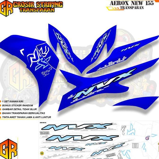 GR STRIPING TRANSPARAN AEROX 155 YAMAHA AEROX NVX 155 BAHAN BENING PREMIUM QUALITY STICKER MOTIP NVX
