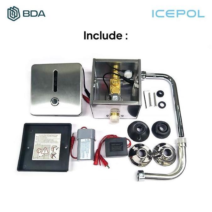 Icepol Sensor Urinal Flush Push Kran Urinoir Keran Air Urinoir Flush Valve IC SS 001 / 002