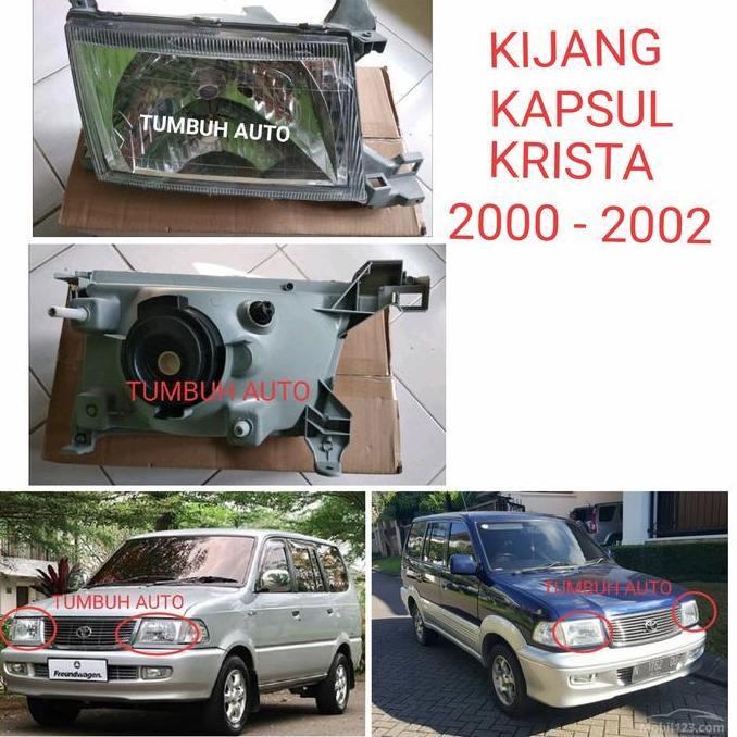 TERMURAH - Headlamp Lampu Depan Utama 2 Pcs Toyota Kijang Kapsul Krista 2000-2002