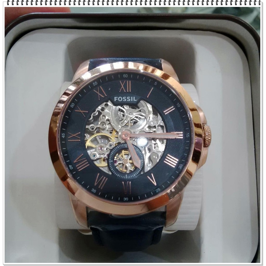 Fossil Grant men's automatic skeleton analog watch business dress watch ME3052 ME3053 ME3054