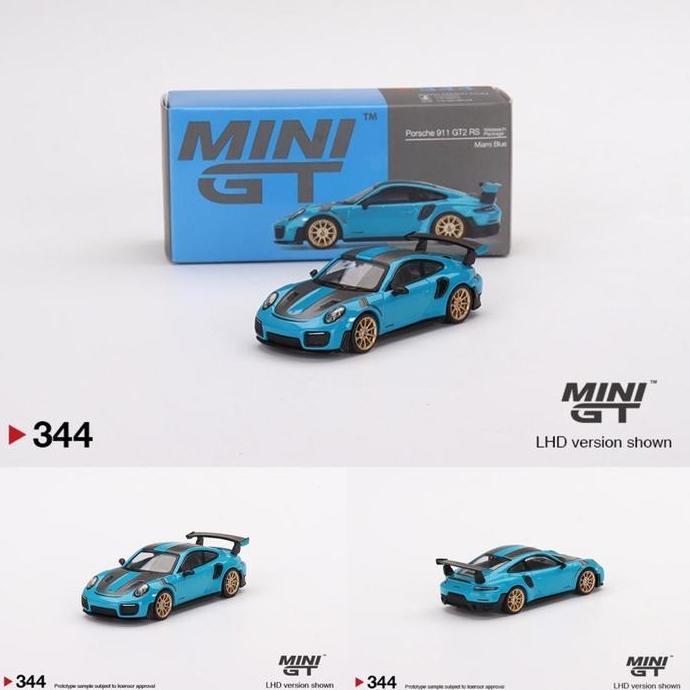 Mini GT 344 Porsche 911 GT2 RS Weissach Package Miami Blue (TERBAIK) (TERBARU) (TERMURAH)