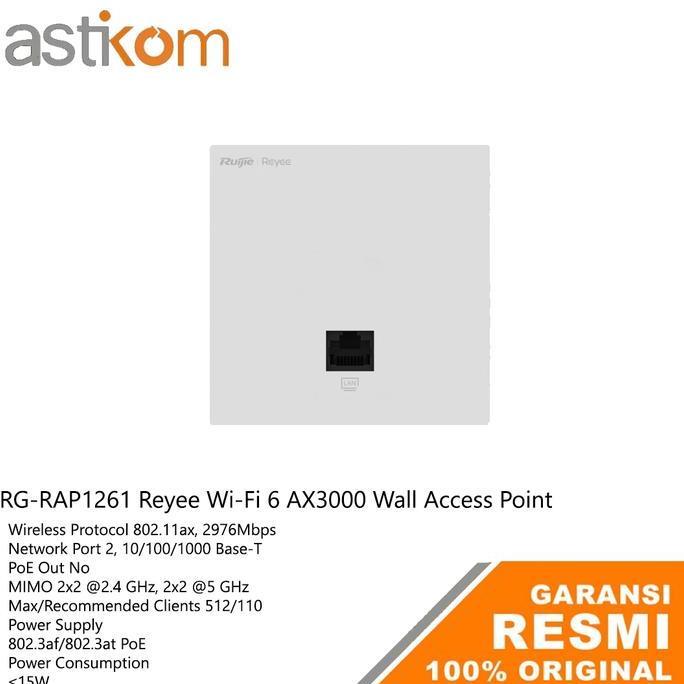 Ruijie Reyee RG RAP 1261 Ultra-thin Wi-Fi 6 AX3000 Wall Access Point