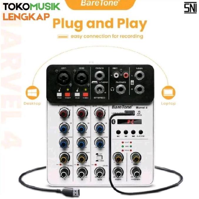 Promo Mixer Audio Baretone Marvel 4 Profesional Mixer 4 Channel Original