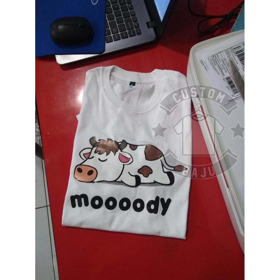 Kaos Distro Lucu Sapi Moooody