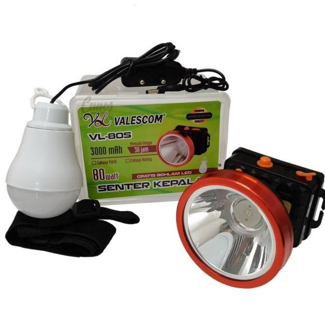 VL 30s / VL 80s Senter Kepala 30-80 Watt PUTIH valescom VL-30s / VL-80s BONUS BOHLAM