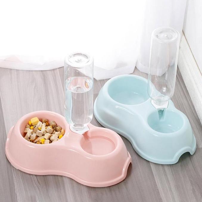 Tempat Makan Kucing Otomatis 500ml Tempat Minum Kucing Otomatis Mangkok Kucing Anjing Wadah Makanan 