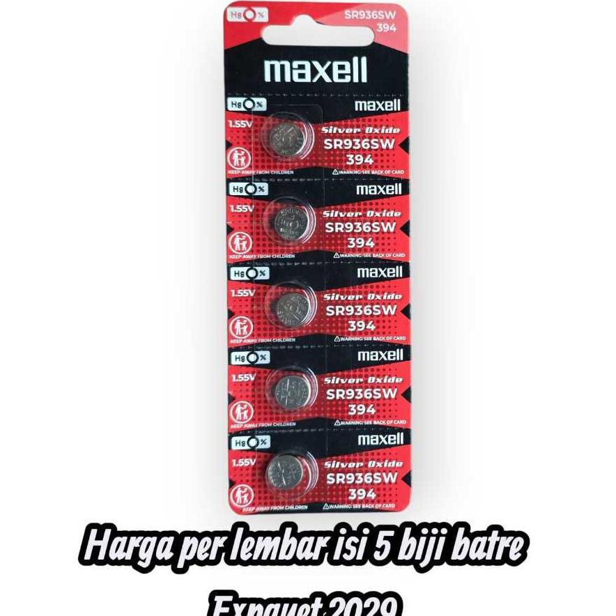 ( Lembaran ) Batre Maxell Sr 936 Sw/ 394 Original Baterai Jam Tangan Battery Swatch Batere Jam Crono