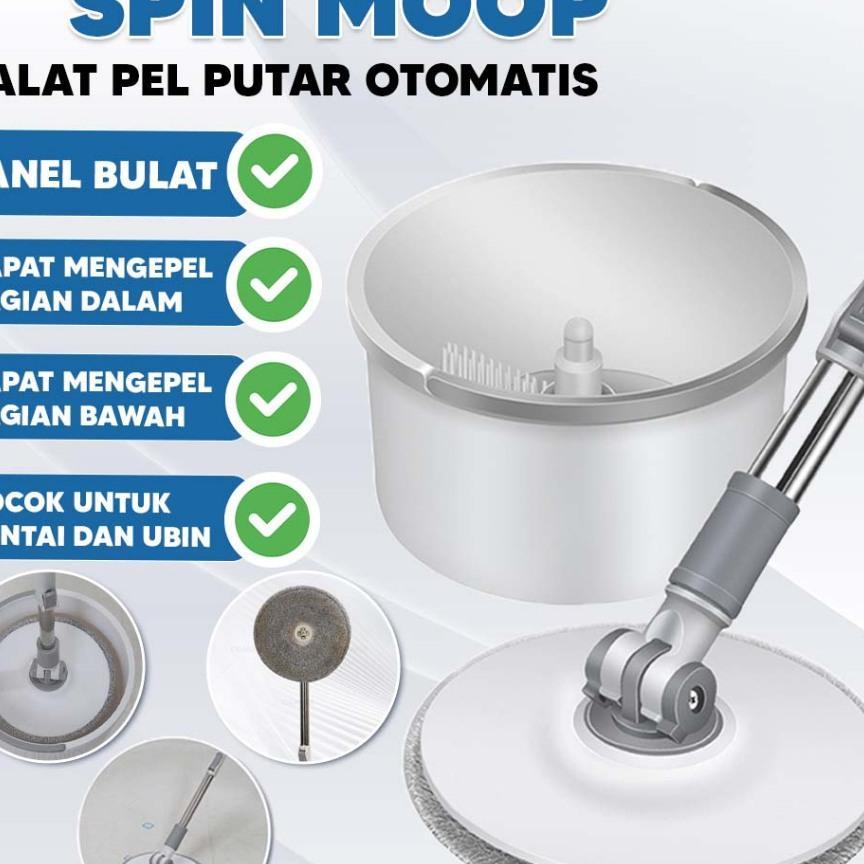 ( Tkb ) Spin Mop D31 Alat Pel Lantai Kain Pel Alat Pembersih Praktis Pel-Pelan Otomatis Tbt-3