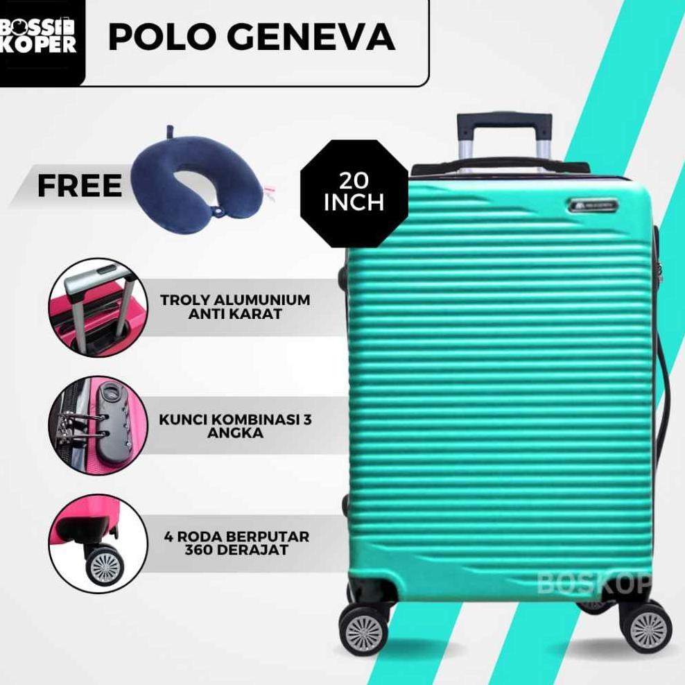 Koper 20 Inch Polo Geneva Ukuran Kabin -Cabin-Fiber-Polo-Travel-Murah-Mini-Tas Koper-Tas Travel