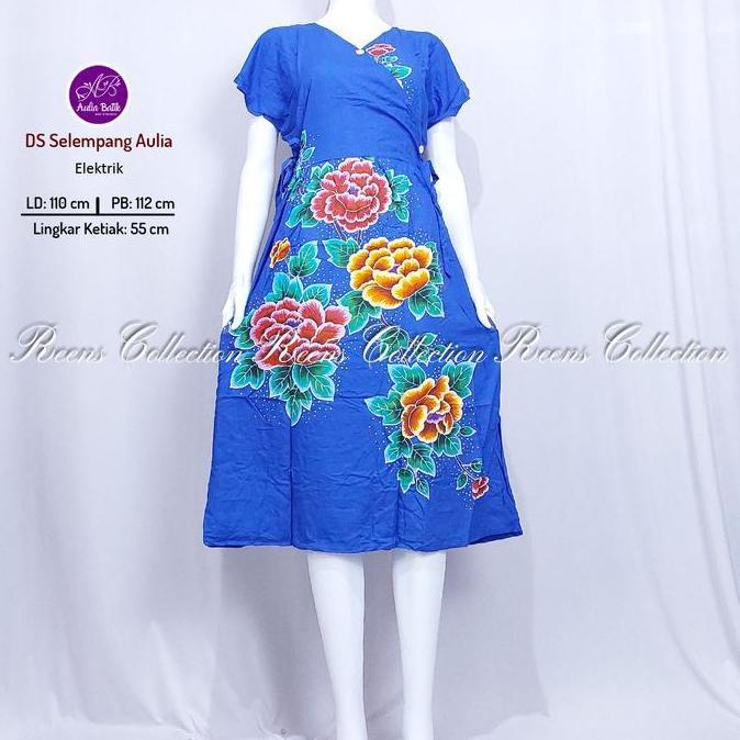 Batik Aulia Daster Selempang Ld 110Cm Busui Daster Model Kimono Panjang Di Bawah Lutut Tali Pinggang