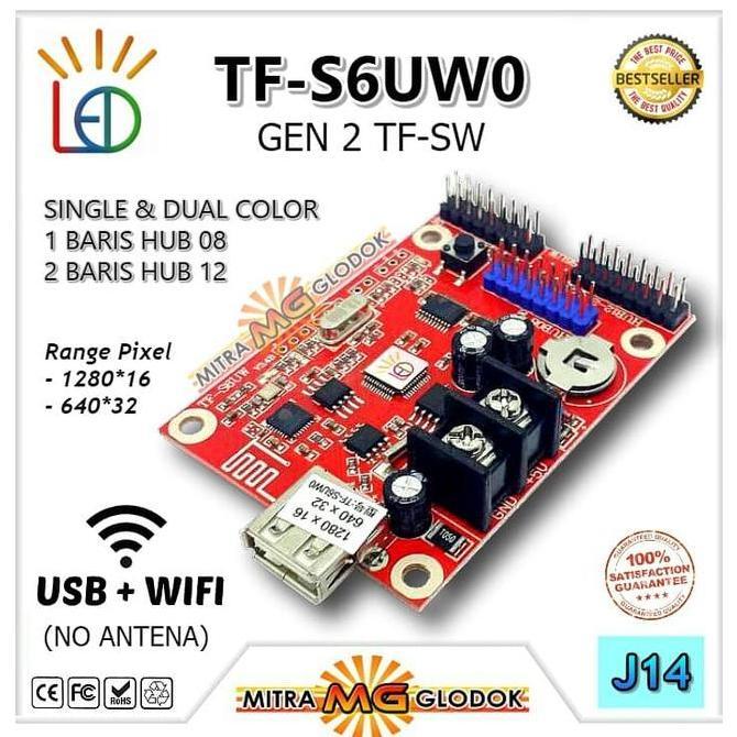 RUNNING TEXT CONTROLLER TF-S6UW0 (TF-SW) SINGLE COLOR | WIFI+USB - J14