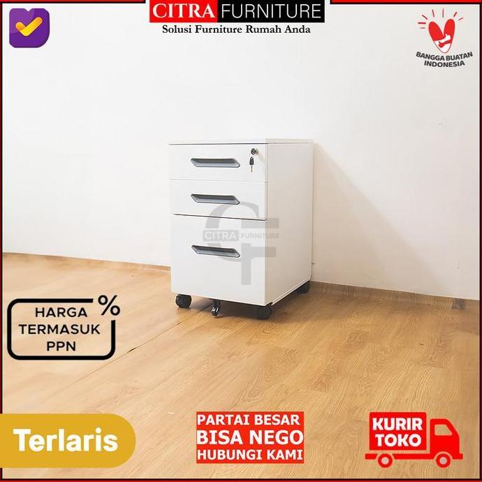 Carta- Shumo Pedestal Meja 3 Laci Drawer Besi | Cabinet Laci Meja Roda | Nakas Roda Besi Mobile Draw