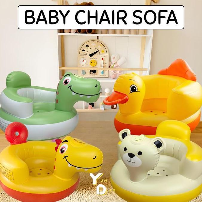Sofa Kursi Makan Bayi belajar duduk Model Tiup balon Baby Chair Model Tiup Bebek Dengan Music Musik 