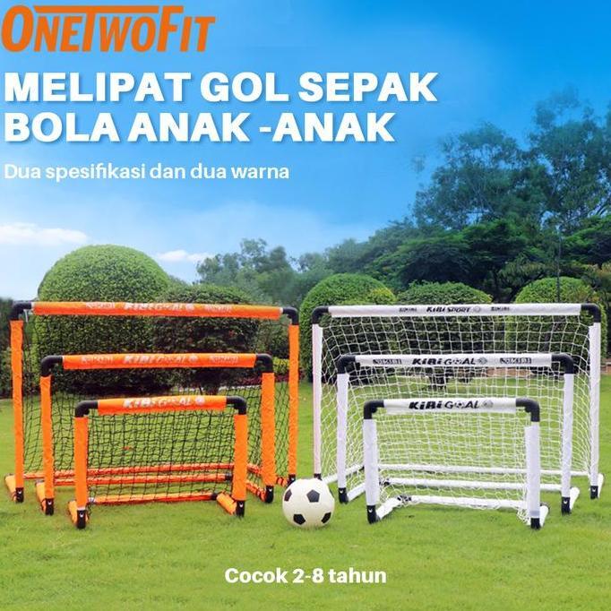 Kirimcepat- Onetwofit Gang Sepak Bola Anak-Anak Lipat Portabel Foot Ball Sport Gang Futsal Outdoor S
