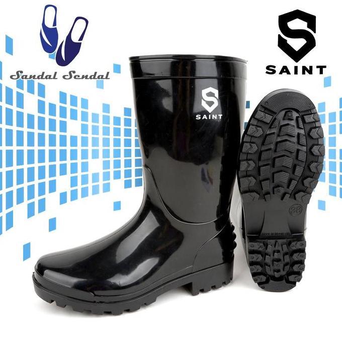 Sepatu Boot Pendek Saint Asco Hitam Boots Karet Lentur Anti Slip & Air
