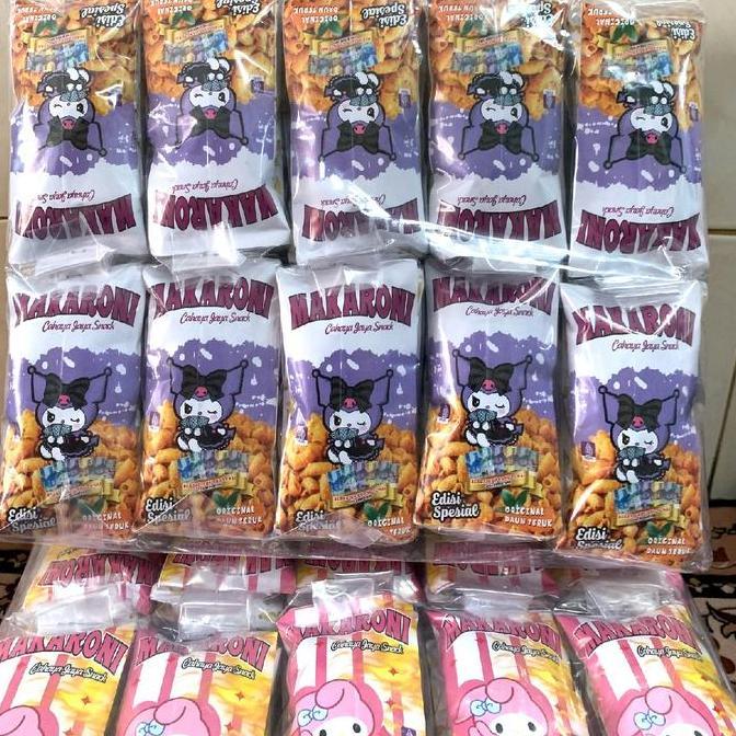 Barudatanglagi- Makaroni @40 Pcs - Cemilan Makaroni Kemasan Karakter Rasa Dan Pedas Daun Jeruk Snack