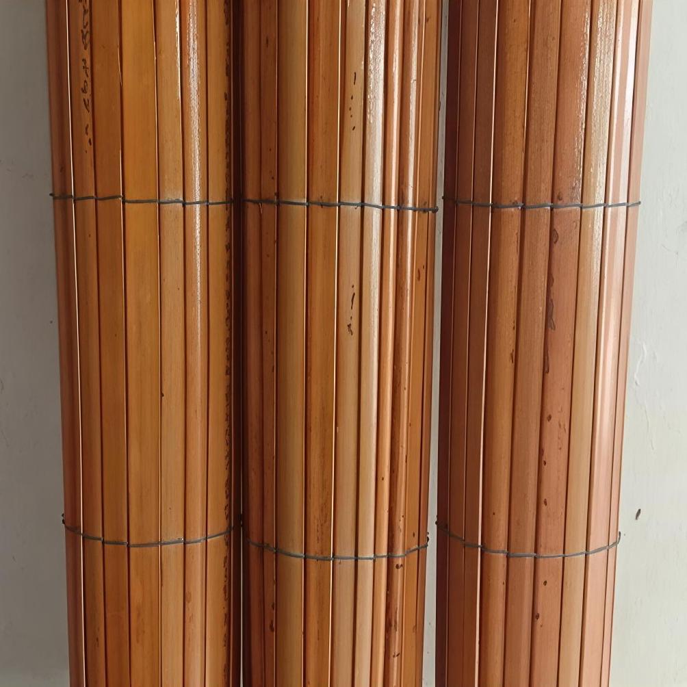 Tirai Bambu Plitur & Natural 2,5 X 3 Meter Tirai Bambu Krey Gulung Outdoor Lengkap Tali+Kerekan