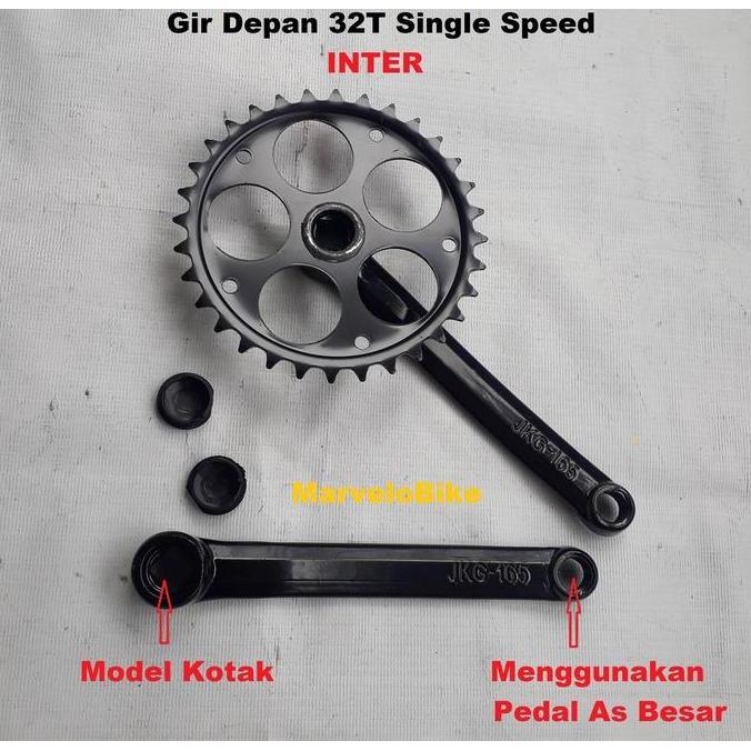 Crank Gir Depan Sepeda 32T Single Speed Merk INTER