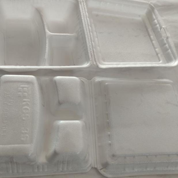 (Isi 100 Pcs) Styrofoam Foam Nasi Makanan Lux 03 Sekat (Gosend/Grab Only)