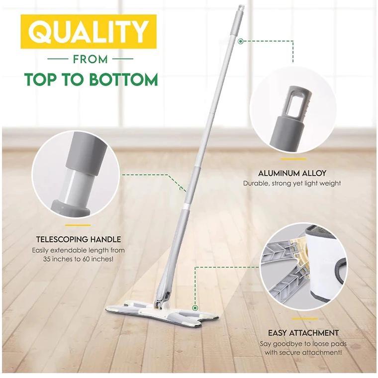 Super Mop X Shape Flat Mop / Alat Pel Lantai Flexible Peras Otomatis