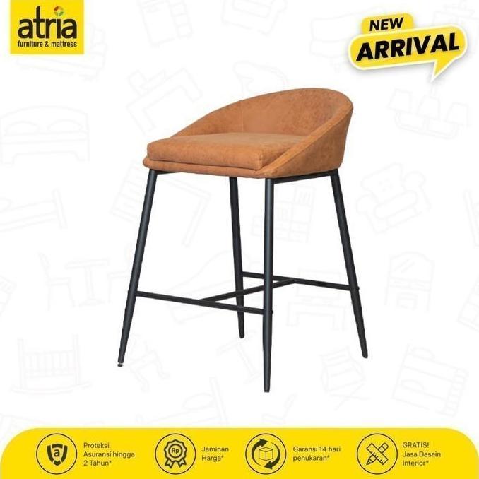 Kursi Tinggi Kursi Bar Kursi HLM Stool Atria Almar DS-8231 PU Brown