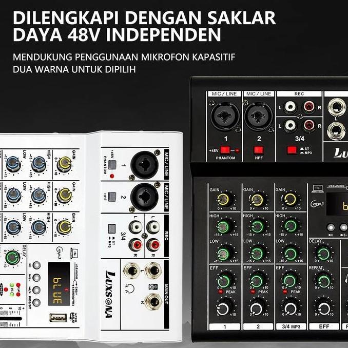 Murah Luxsona Mixer 4 Channel/Mixer Audio/99Dsp 4 Channel Mixer Mini /Amplifier Bluetooth Mini Profe