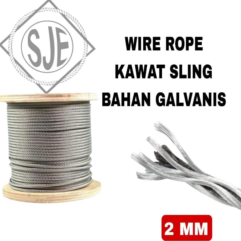 Sling baja 2mm / kawat baja 2mm / seling baja 2mm / bahan galvanis