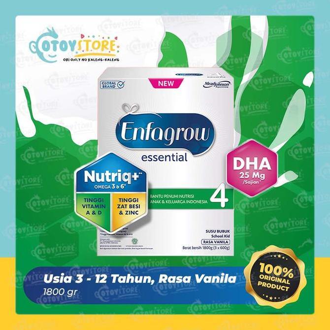 Enfagrow Essential 4 Vanila 1800 Gram Susu Formula 1800G
