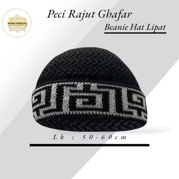 renda.amir - hanan_moeslim rajut kupluk ghafar beanie hat kopiah pria dewasa perlengkapan sholat